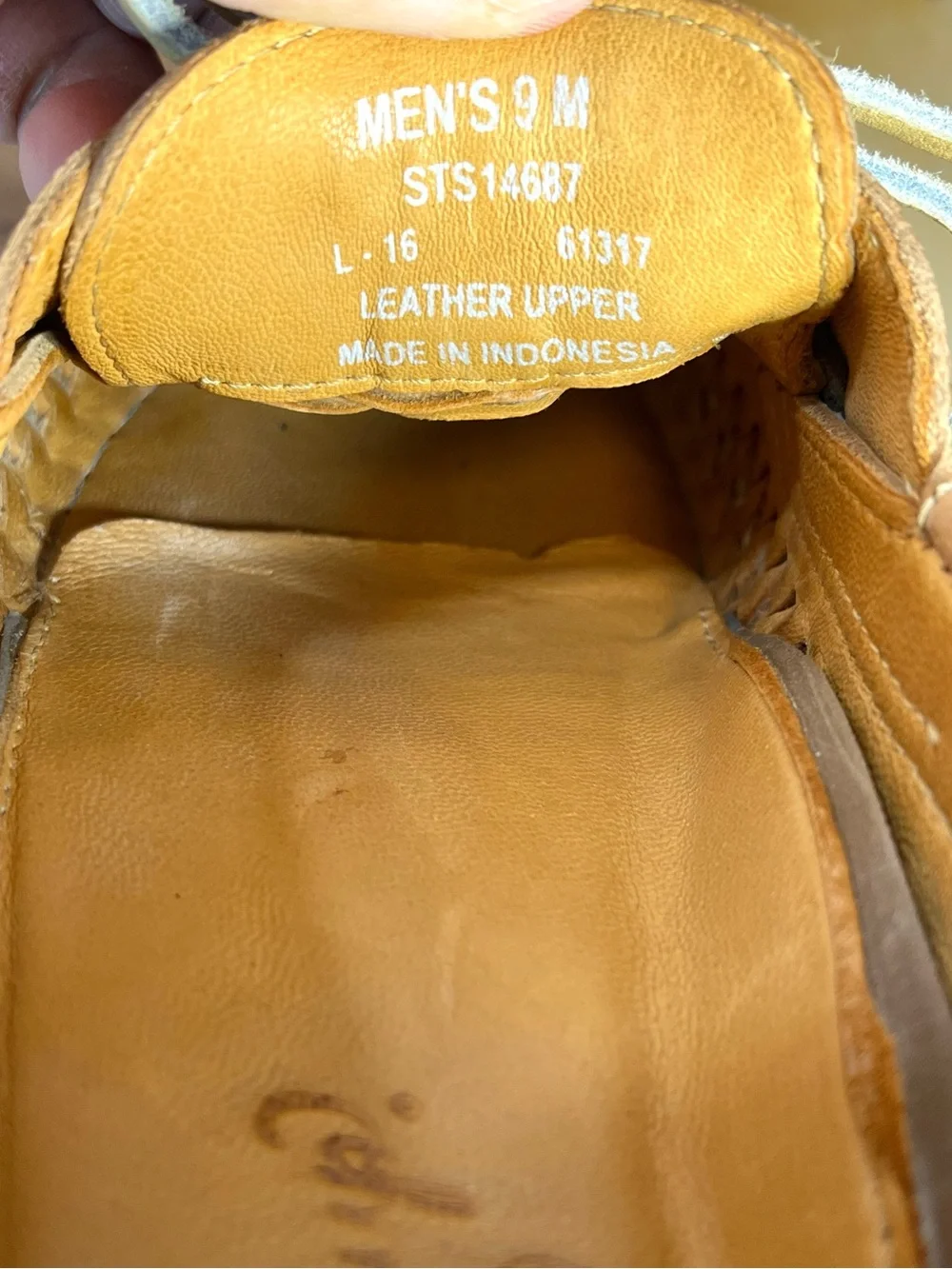 Sperry Gold Cup Tan Woven Leather Boat Shoes Size 9M Minty Clean